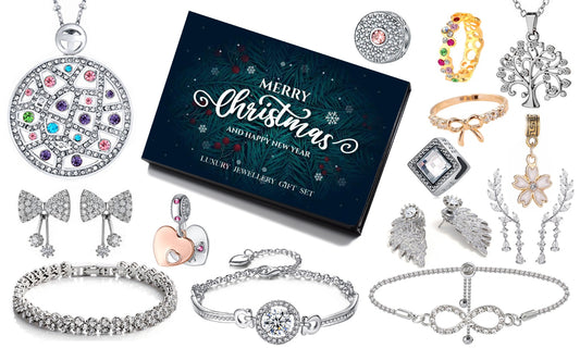 Merry Christmas Luxury Jewellery 14 Piece Gift Set Made with Swarovski Elements