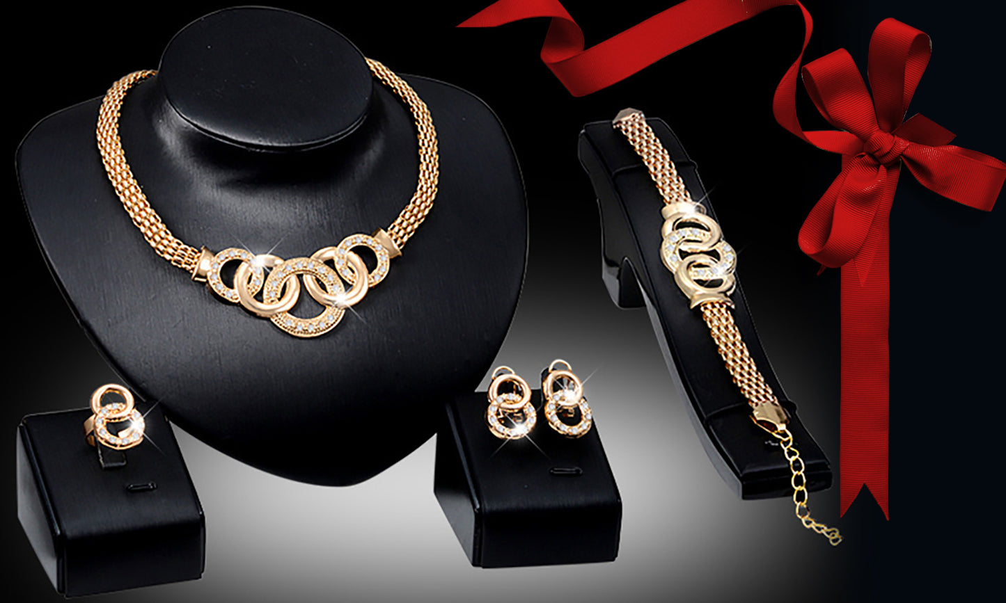 4 piece Mandorla Crystal Jewellery set Encrusted with Crystals from Swarovski® Elements