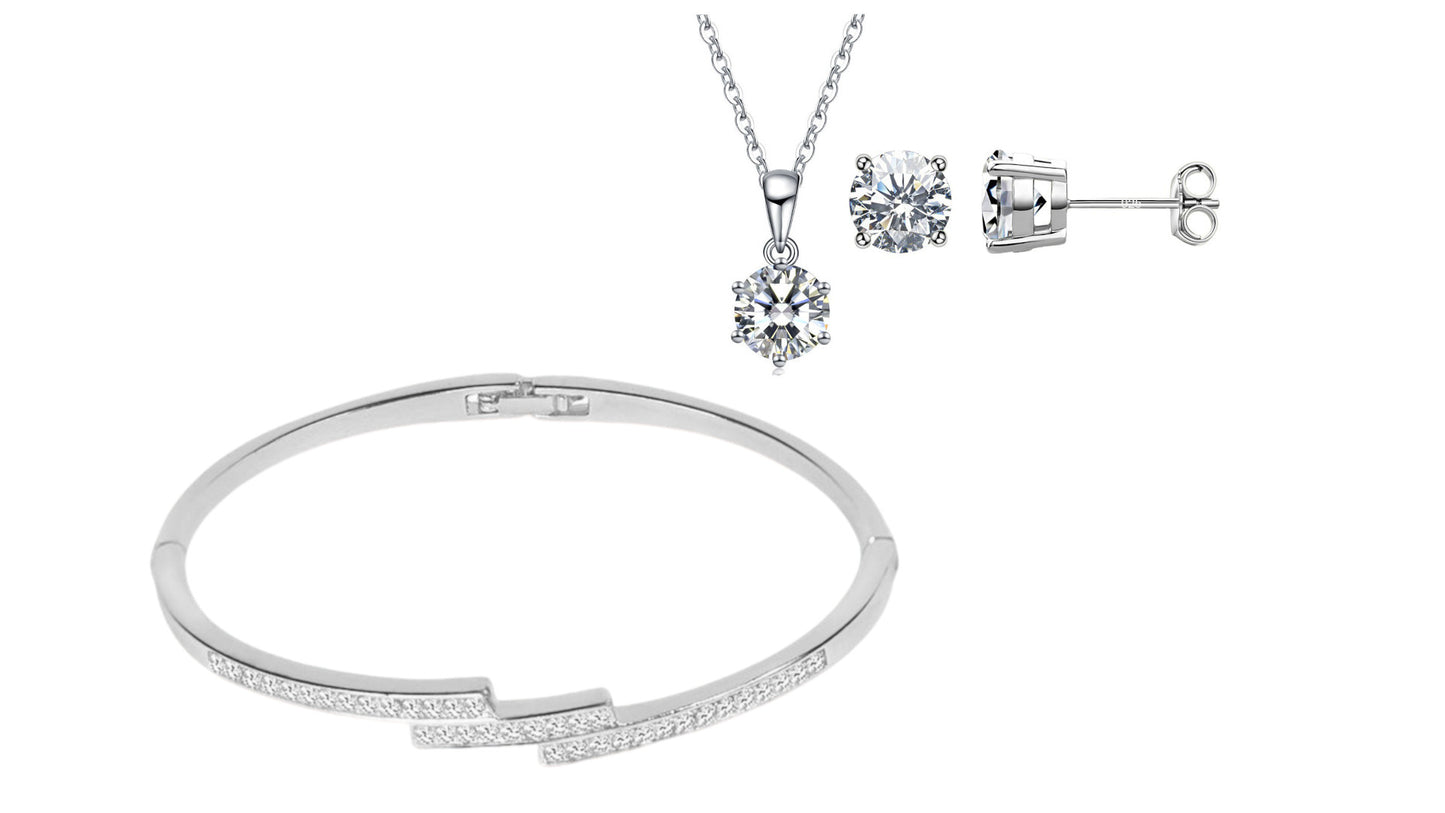 Triple Tri set Encrusted with Crystals from Swarovski