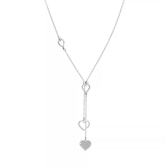 Drop Heart Pendant & Earring Set