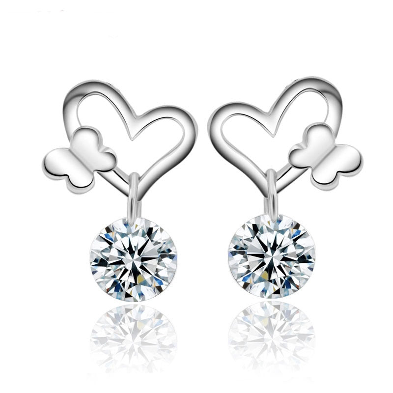 Flipkart.com - Buy YELLOW CHIMES Drop Earrings Women with Crystal Heart  shaped Silver-toned Glamour Spark Drop Crystal Brass Drops & Danglers  Online at Best Prices in India
