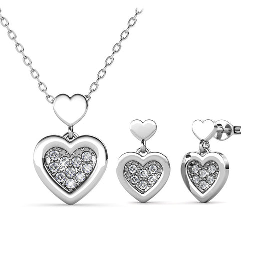 Heart Pendant & Earring Set