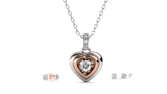 Magic Heart Pendant & Earrings Set