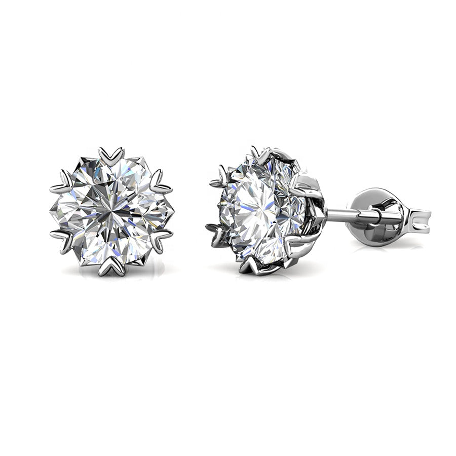 Mini Heart Moissanite Lab Created Diamond Earrings