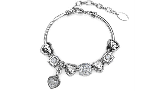 Drop Heart Charm Bracelet