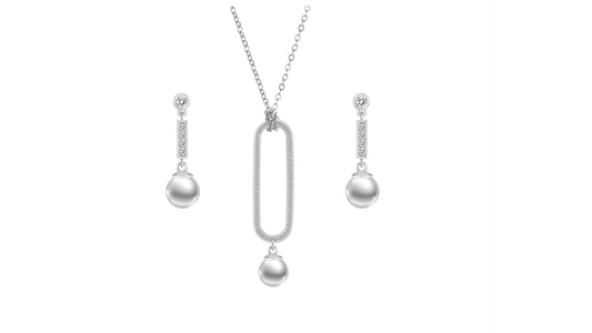 Shell Pearl Necklace & Earring Set