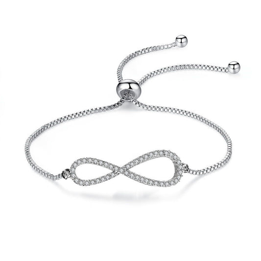 Infinity Bracelet & Earring Set Encrusted with Crystals from Swarovski