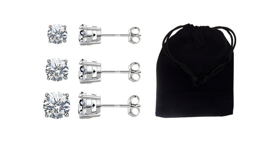 Swarovski Crystal Solitaire Earrings ( Set of 3)
